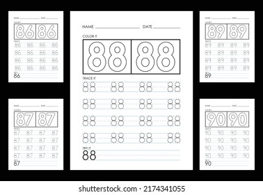 Tracing And Coloring Numbers Worksheets Learn Numbers.