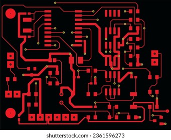 Tracing the conductors of a multilayer printed circuit board.
Vector drawing of printed tracks, transition holes,
contact pads and copper metallization areas.
Silkscreen printing, assembly drawing.