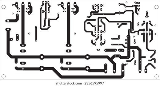 Tracing the conductors of the printed circuit board
of an electronic device. Vector engineering 
drawing of a pcb. Electric background