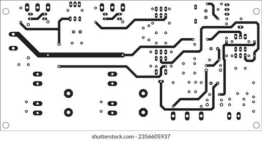 Tracing the conductors of the printed circuit board
of an electronic device. Vector engineering 
drawing of a pcb. Electric background