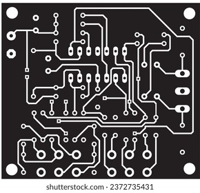 Tracing the conductors of the printed circuit board of an electronic device. Vector engineering drawing of a pcb. Electric background