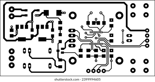 Tracing the conductors of the printed circuit board
of an electronic device. Vector engineering 
drawing of a pcb. Electric background.