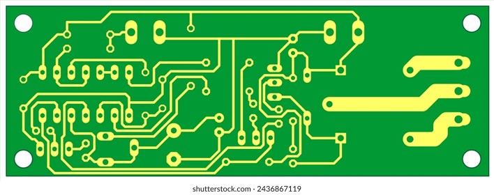 Tracing the conductors of the printed circuit board
of an electronic device. Vector engineering technical 
drawing of a pcb. Electric background.