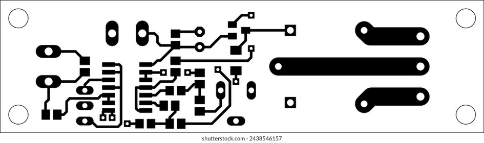 Tracing the conductors of the printed circuit board
of an electronic device. Vector engineering 
drawing of a pcb. Electric background.