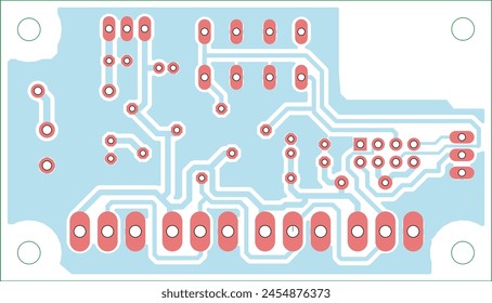 Tracing the conductors of the printed circuit board
of electronic device. Vector engineering 
drawing of pcb design. Electric background.