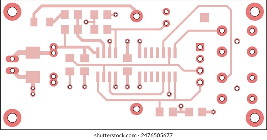 Tracing the conductors of the printed circuit board
of electronic device. Vector engineering 
drawing of pcb design. Electric background.