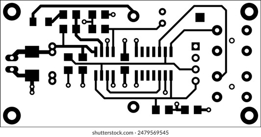 Tracing the conductors of the printed circuit board
of electronic device. Vector engineering 
drawing of pcb design. Electric background.