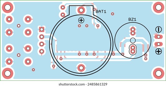 Tracing the conductors of the printed circuit board
of electronic device. Vector engineering 
drawing of pcb design. Electric background.