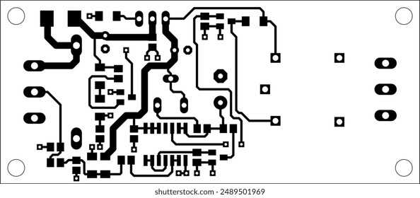 Tracing the conductors of the printed circuit board
of electronic device. Vector engineering 
drawing of pcb design. Electric background.