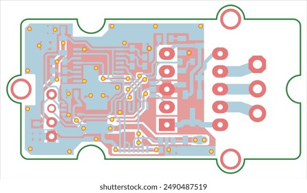 Tracing the conductors of the printed circuit board
of electronic device. Vector engineering 
drawing of pcb design. Electric background.