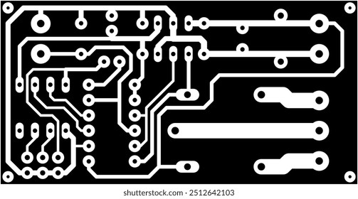 Tracing the conductors of the printed circuit board
of electronic device. Vector engineering 
drawing of pcb design. Electric background.