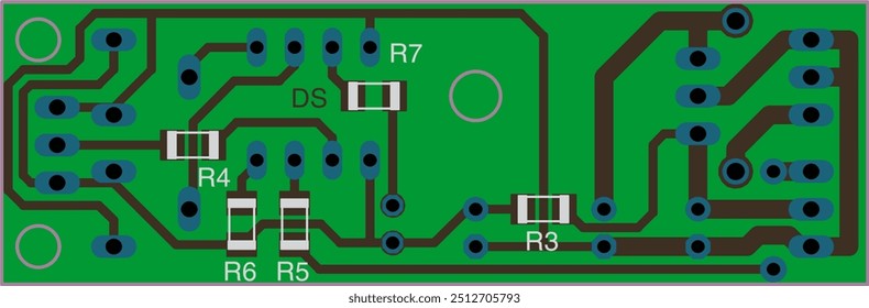 Tracing the conductors of the printed circuit board
of electronic device. Vector engineering 
drawing of pcb design. Electric background.