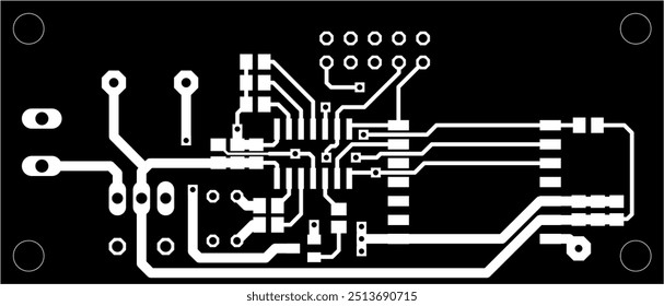 Tracing conductors of printed circuit board
of electronic device. Vector computer engineering 
drawing of pcb design. Electric background.