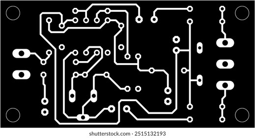 Tracing the conductors of the printed circuit board
of an electronic device. Vector engineering technical
drawing. Pcb template. Electric background.