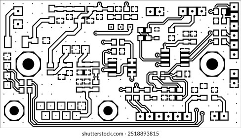 Rastreamento dos condutores da placa de circuito impresso
de um dispositivo eletrônico. Engenharia vetorial 
desenho do pcb. Fundo elétrico.
Design de cartão técnico de computador. Padrão eletrônico.