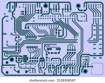 Tracing conductors of printed circuit board
of electronic device. Vector engineering computer technical 
drawing of pcb. Electric cad background. 
Concept of pcb design.