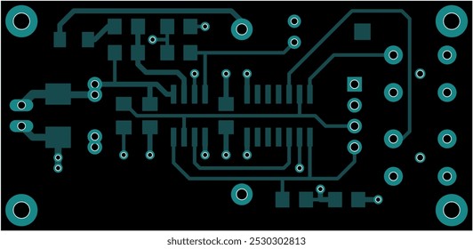 Tracing the conductors of the printed circuit board
of electronic device. Vector engineering 
drawing of pcb design. Electric background.