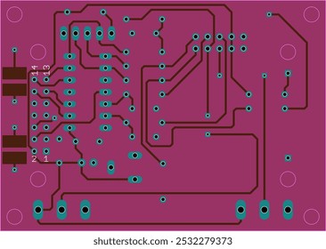 
Tracing conductors of printed circuit board
of electronic device. Vector engineering 
drawing of pcb. Electric background.
Computer technic cad design.