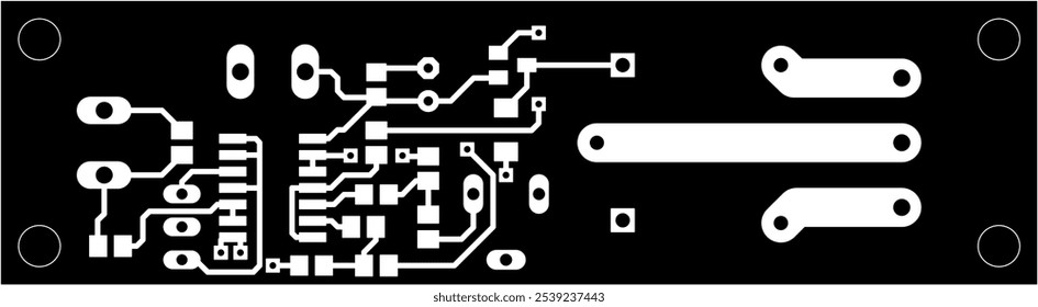 Tracing conductors of printed circuit board
of electronic device. Vector engineering 
drawing of pcb. Electric background.
Computer technic cad design.