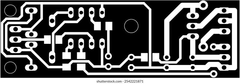 Tracing conductors of printed circuit board
of electronic device. Vector computer engineering cad 
drawing of pcb design. Electric technical background.