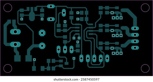 Tracing conductors of printed circuit board
of electronic device. Vector engineering 
drawing of pcb design. Electric background.
Computer technic educational project.