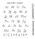 Tracing Cursive Letters and Numbers: Educational Poster for Children with Handwriting Practice