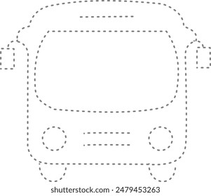 Tracing drawing bus for design worksheet for Kindergarten 