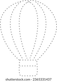 Tracing drawing coloring balloon for Kids, Worksheet for kindergarten.