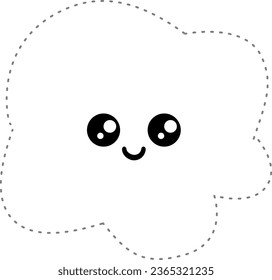 Tracing drawing coloring cloud for Kids, Worksheet for Kids