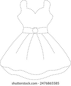 Tracing drawing dress for design worksheet for Kindergarten.