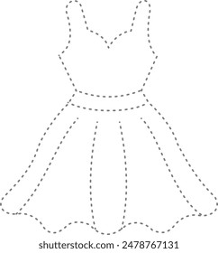 Tracing drawing dress for design worksheet for Kindergarten