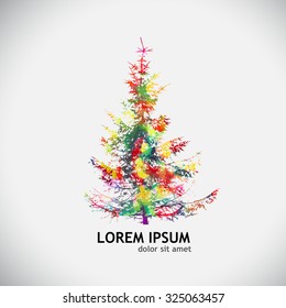 tracing fir-tree object. Vector
