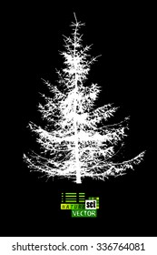 tracing fir-tree object. Vector