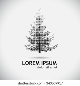 tracing fir-tree object. Vector