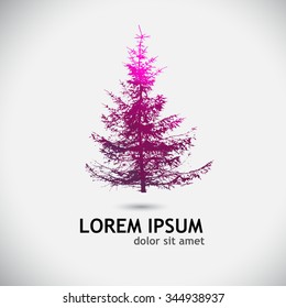 tracing fir-tree object. Vector