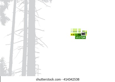 Tracing forest trees trunks. Vector