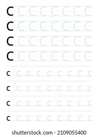 Tracing Letter C Worksheet For Preschool