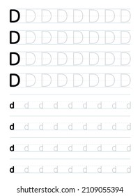 Tracing Letter N Worksheet Kids Stock Vector (Royalty Free) 2109055388