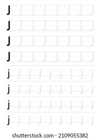 Tracing Letter J Worksheet For Kids