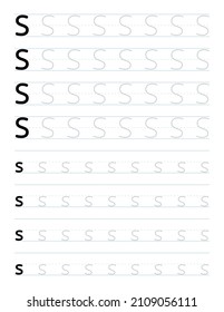 Letter S Tracing Vector Art, Icons, and Graphics for Free Download