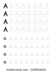 Tracing Letter Worksheet Preschool Stock Vector (Royalty Free ...