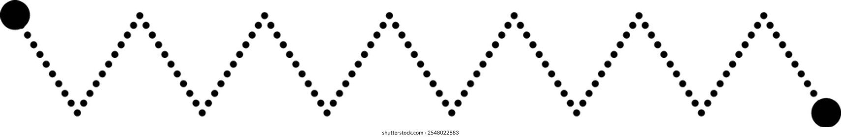 Tracing line dotted zig zag line worksheet element for kids for writing, drawing and motor skills development illustration