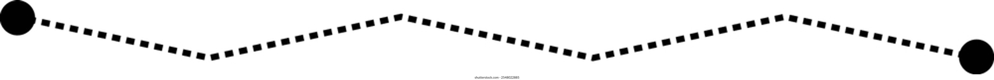 Tracing line dotted zig zag line worksheet element for kids for writing, drawing and motor skills development illustration