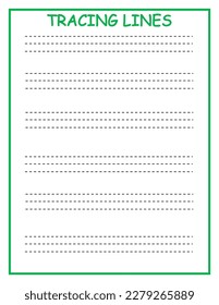 tracing line handwriting practice lines preschool 