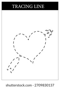 Tracing Line Valentine Coloring and Activities Workbook Pages