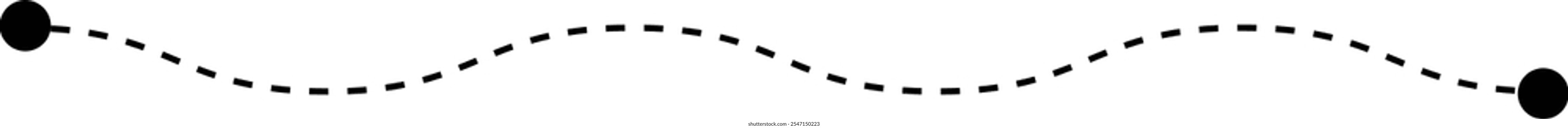 Tracing line worksheet element for kids, dotted wave line for writing, drawing and motor skills development illustration