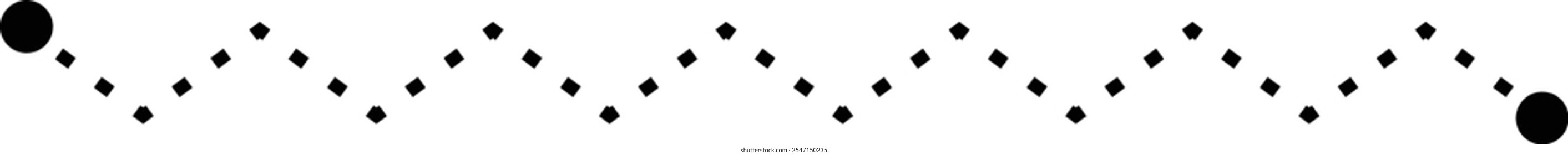Tracing line worksheet element for kids, dotted wave line for writing, drawing and motor skills development illustration