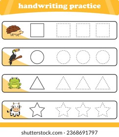 Tracing lines of different shape for kids