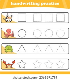 Tracing lines of different shape for kids
