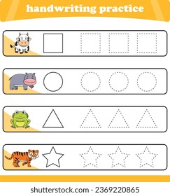 Tracing lines of different shape for kids